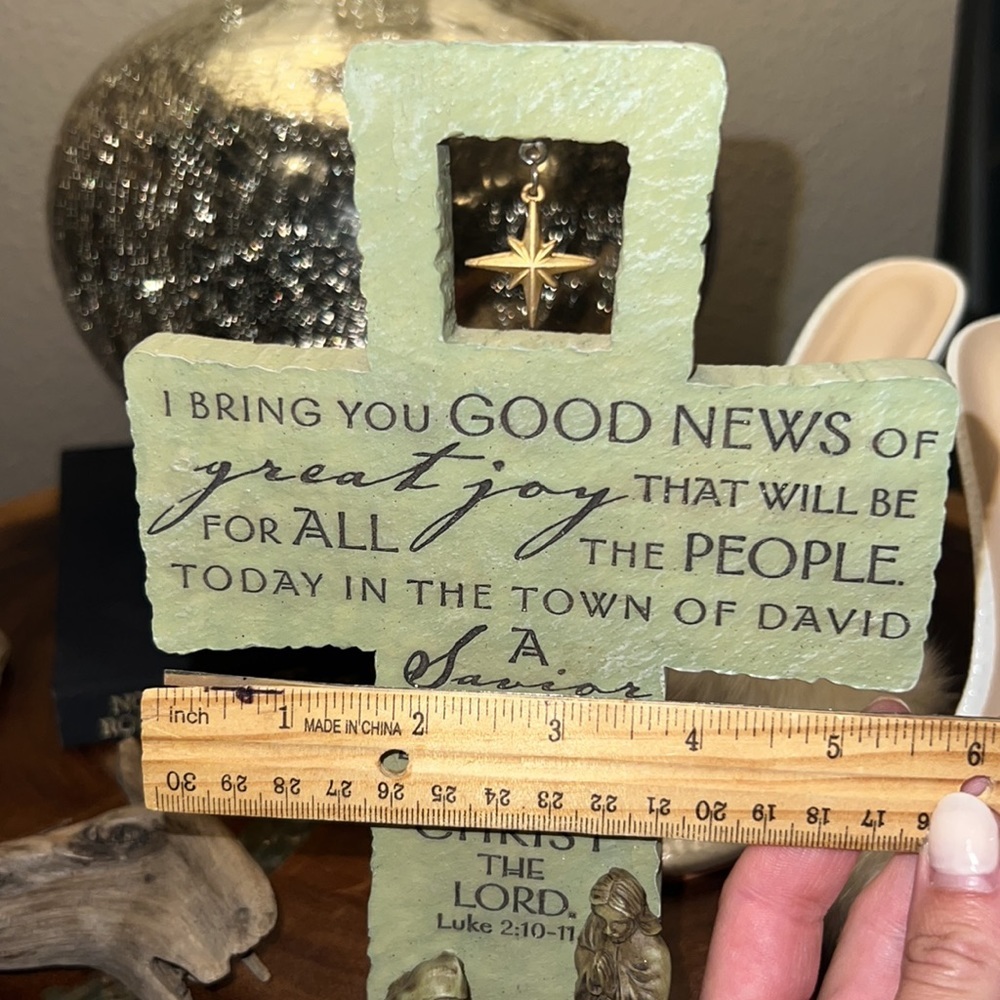 Christian cross decor with prayer home decoration wall hanging or shelf bookcase - Picture 11 of 14